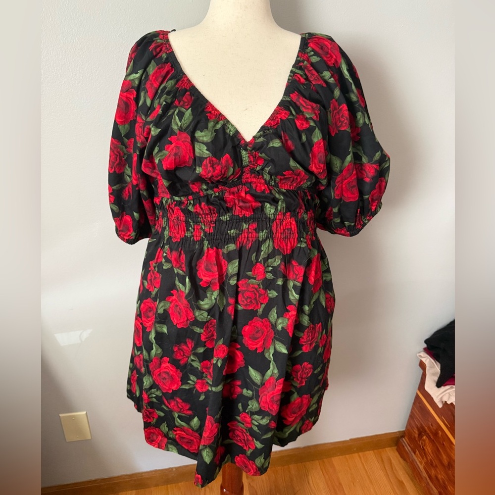 Old Navy Red Floral Mini Dress